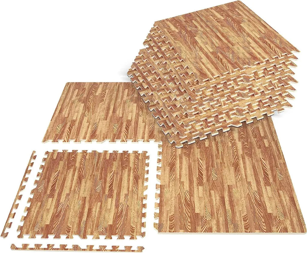 Tapis de sol pour cave et maison dalles imitation bois confortables