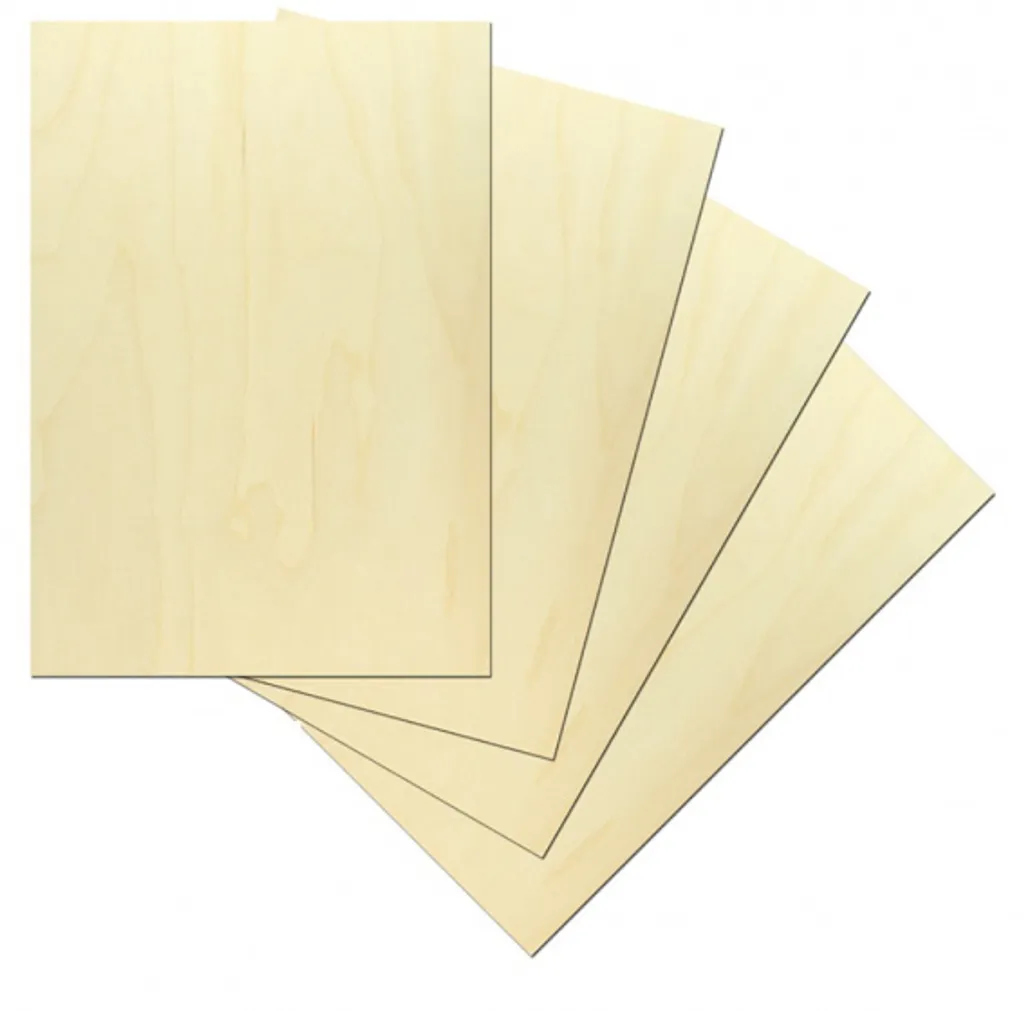 Planche de bois contreplaqué bouleau format A4 pour loisirs créatifs x4