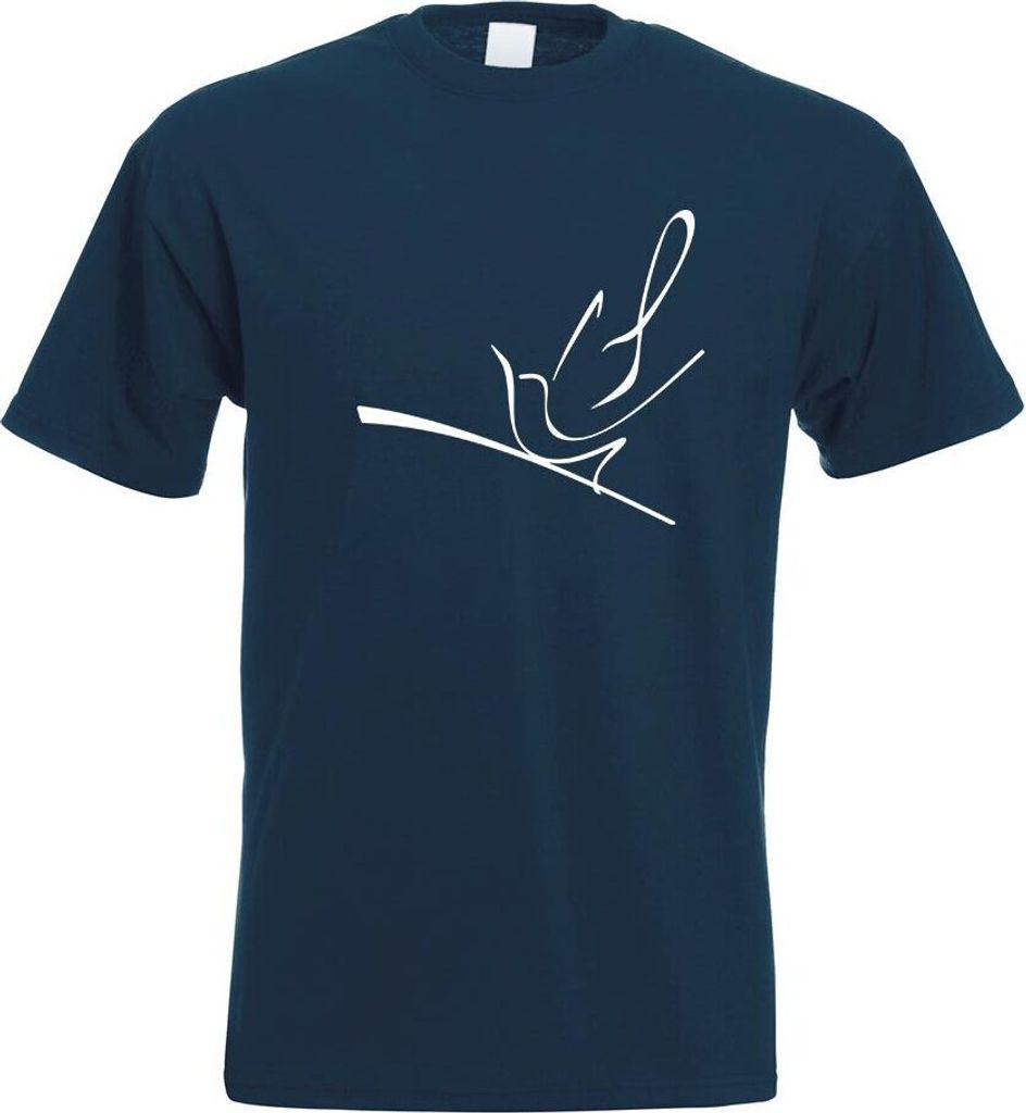 Kiwistar - T-Shirt - Navy - Vogel Motiv Bedruckt Funshirt Design Print - mit Motiv Bedruckt - Funshirt Design - Sport - Freizeit - Herren - M