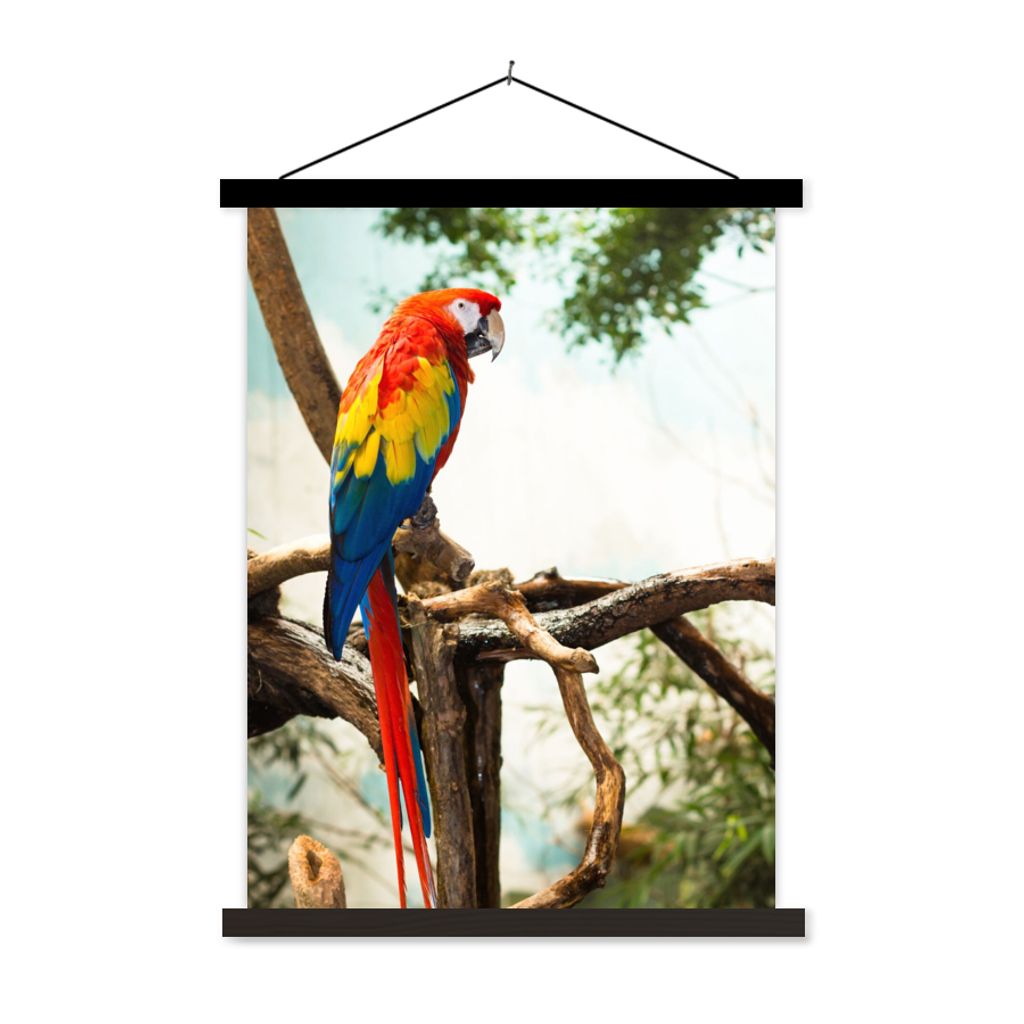 MuchoWow Textilposter Papagei - Vogel - Regenbogen - Tropisch 40x53 cm mit schwarzem Rahmen - Abbildung