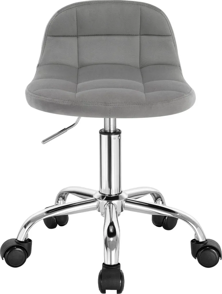 Tabouret pivotant gris clair réglable 56-68 cm avec roulettes série S1