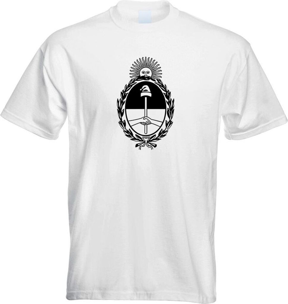 Kiwistar - T-Shirt - Weiss - Argentinien Wappen Motiv Bedruckt Funshirt Design Print - mit Motiv Bedruckt - Funshirt Design - Sport - Freizeit - He...