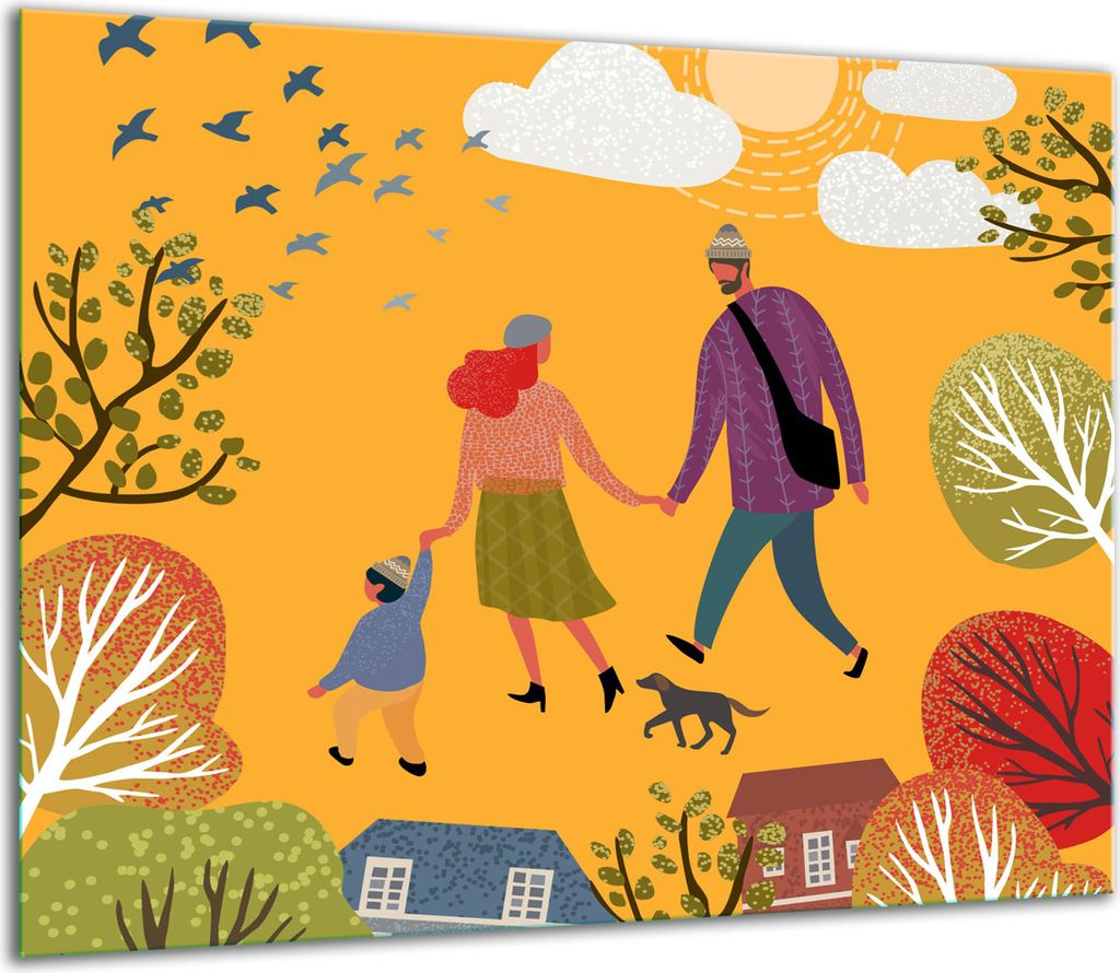 Herdabdeckplatten Glaskeramikkochfeld-Abdeckung Spritzschutz Glas 60x52cm Herbst