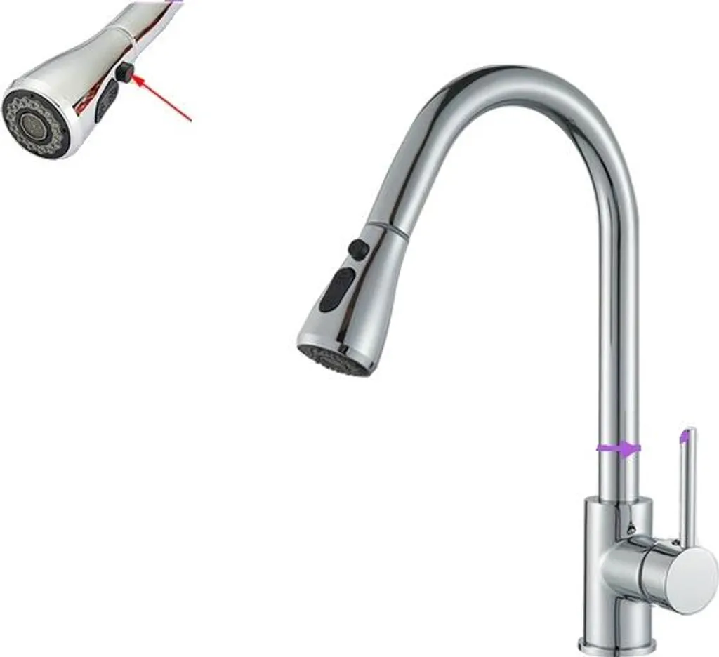 Miscelatore Cucina Professionale Nero Opaco | Sensore Infrarossi Top