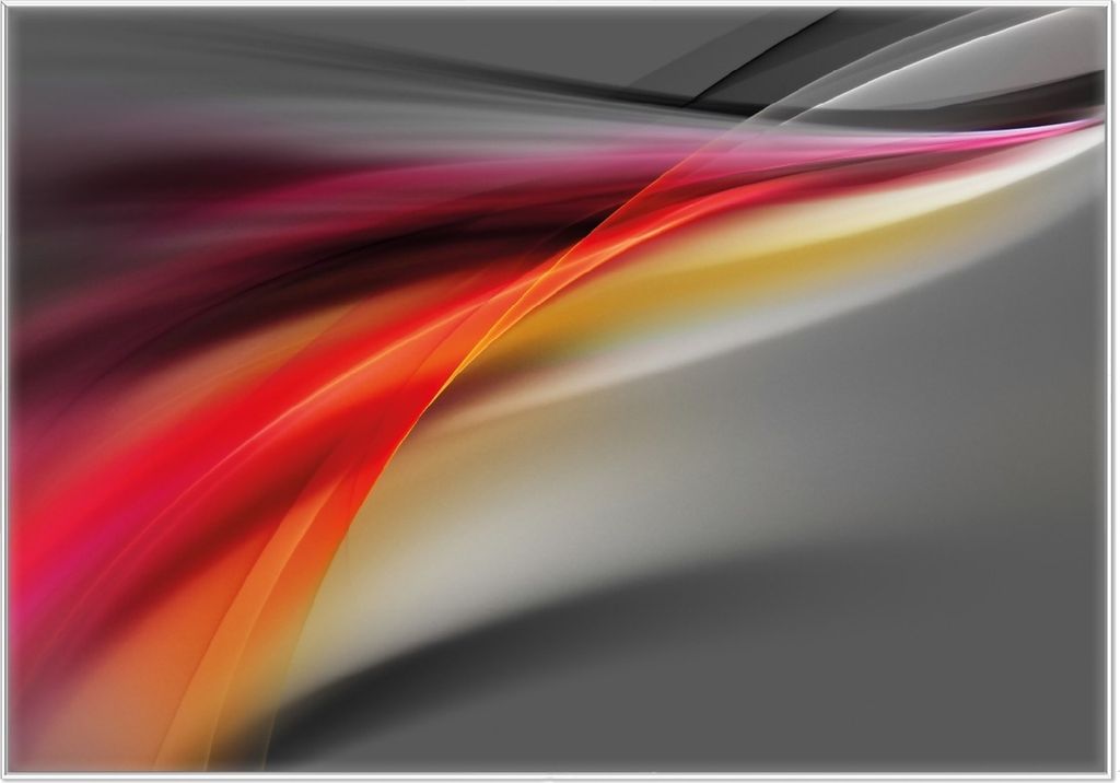Wallario Wandbild Schwarz rot pink - Abstraktes Design, Größe: 70,30 x 100,30 cm, Poster mit weißem Kunststoffrahmen