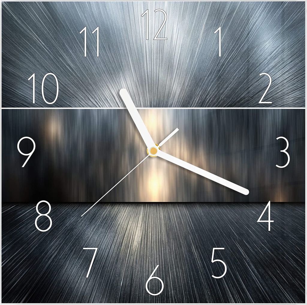 Wanduhr aus Glas mit Motiv Energieblitz- 30 x 30 cm - inkl. Aufhängesystem