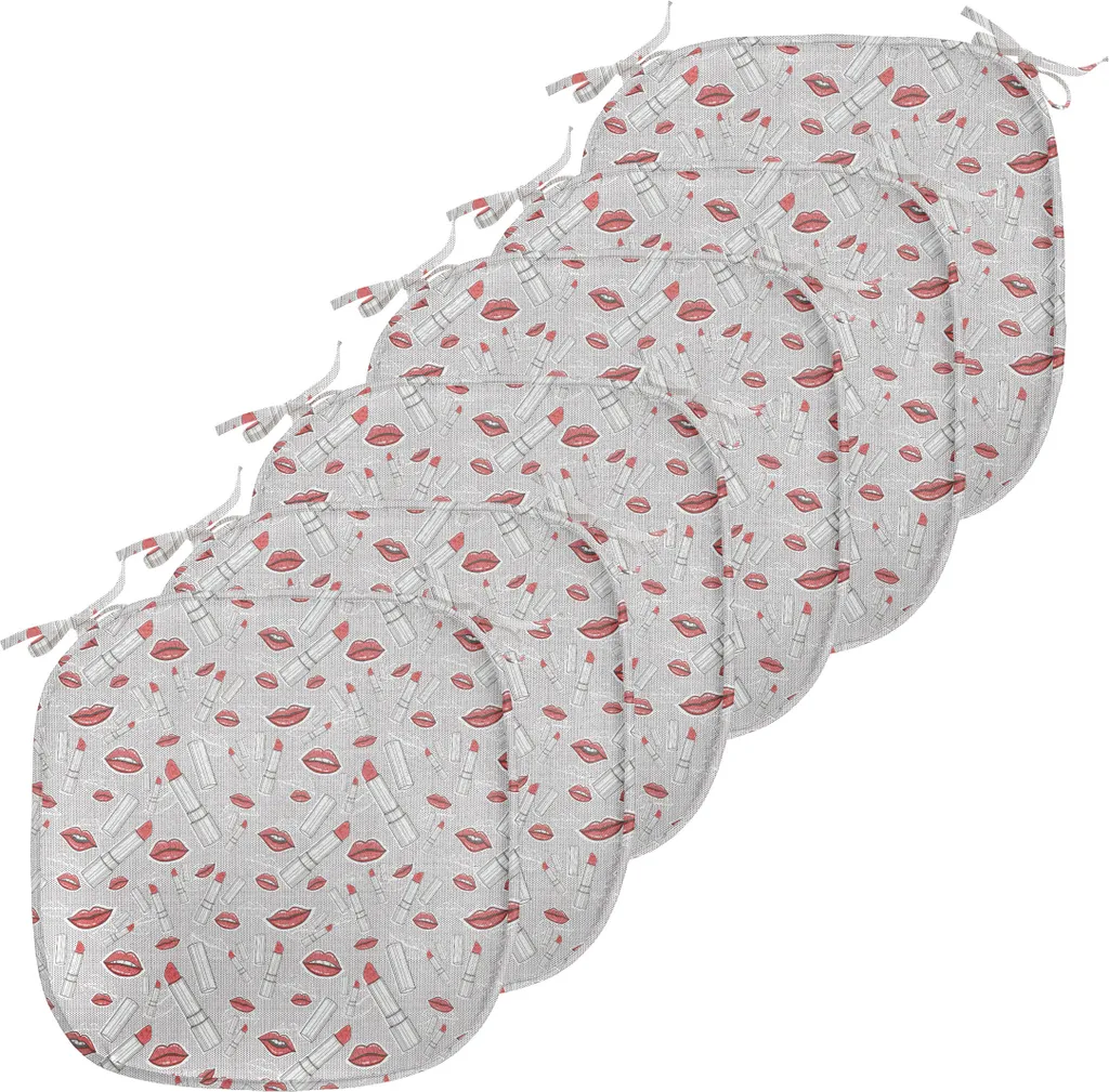Coussins pour Sièges de Cuisine 40x40 cm Lot de 6 Gris Rouge et Noir