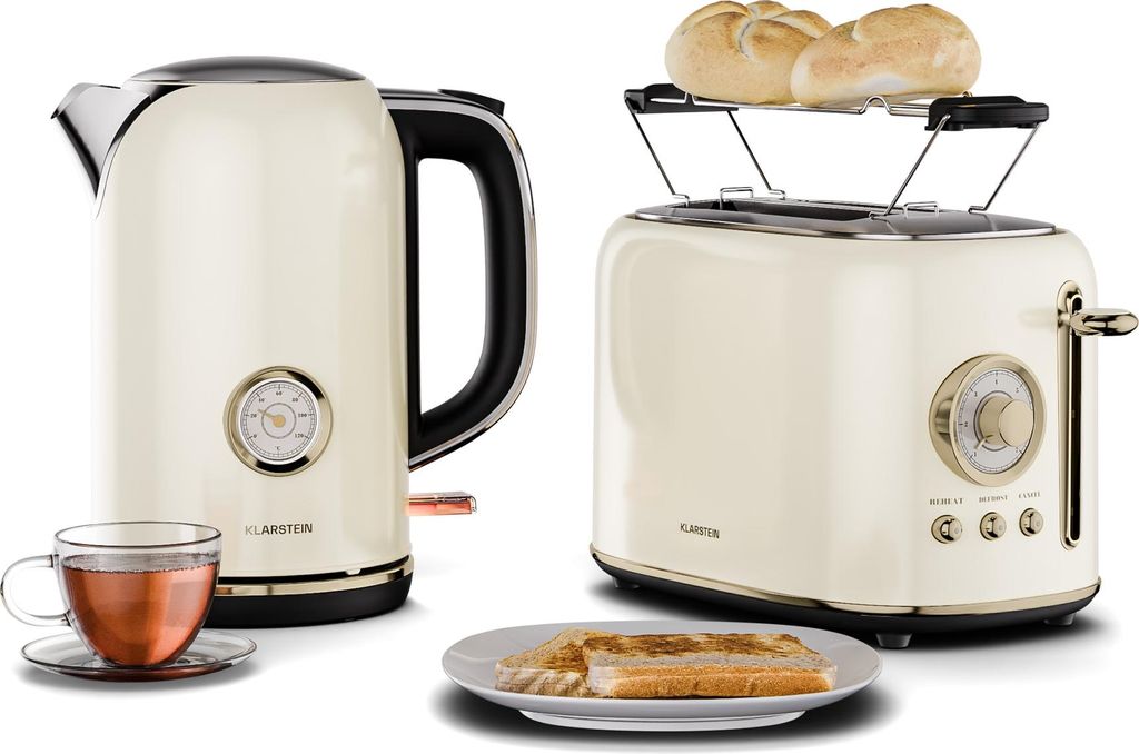 Klarstein Victoria Toaster Wasserkocher Set, Retro Design, Produktbild 
