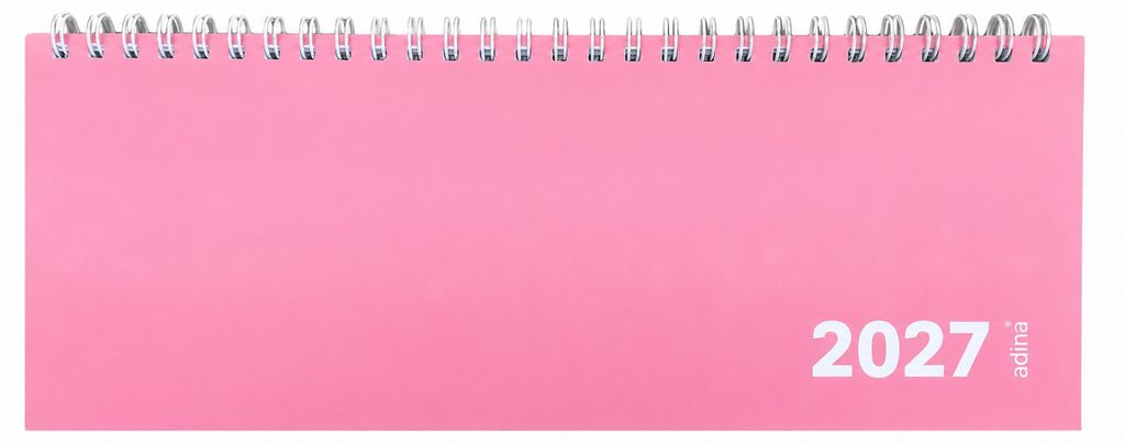 2027 ADINA Tischquerkalender 1W2S pink Kartondeckel 30x10cm Produktbild 