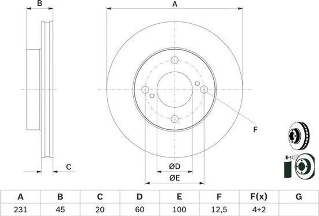 Disque de frein avant pour Suzuki Ignis II 1.2 - Haute performance 2016+