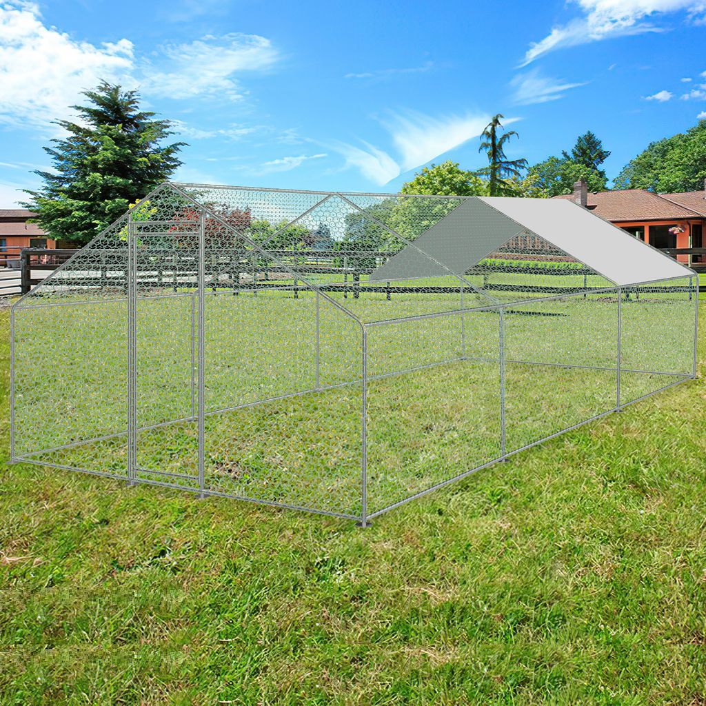 Yakimz Hühnerstall Hühnerhaus 3x6x2m Hühnerhaus verzinktem Hasenkäfig Geflügelstall Käfig Dach