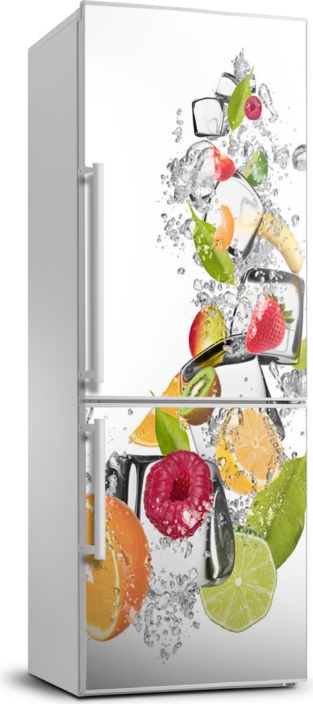 Tulup Kühlschrankdekoration - 70x190 cm - Aufkleber auf dem Kühlschrank - Obst und Eis