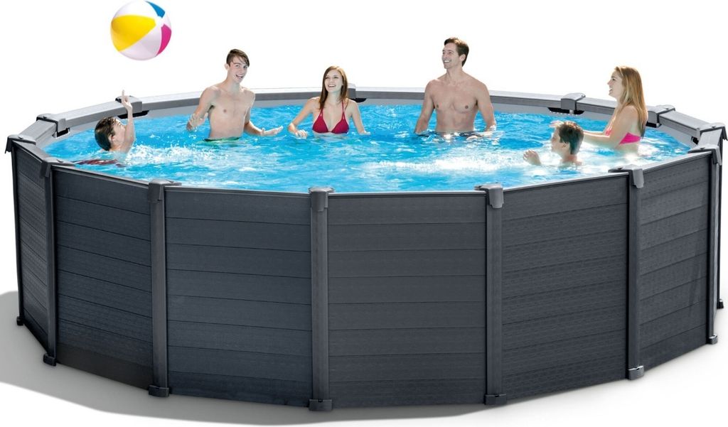 Intex Schwimmbecken-Set Graphite Grey Panel 478×124 cm Produktbild 