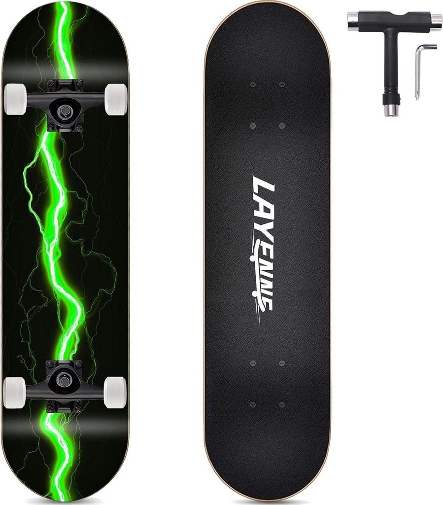 Skateboard Blitz 31x8 Zoll 8-lagiges Ahornbrett Geneigt für Produktbild 