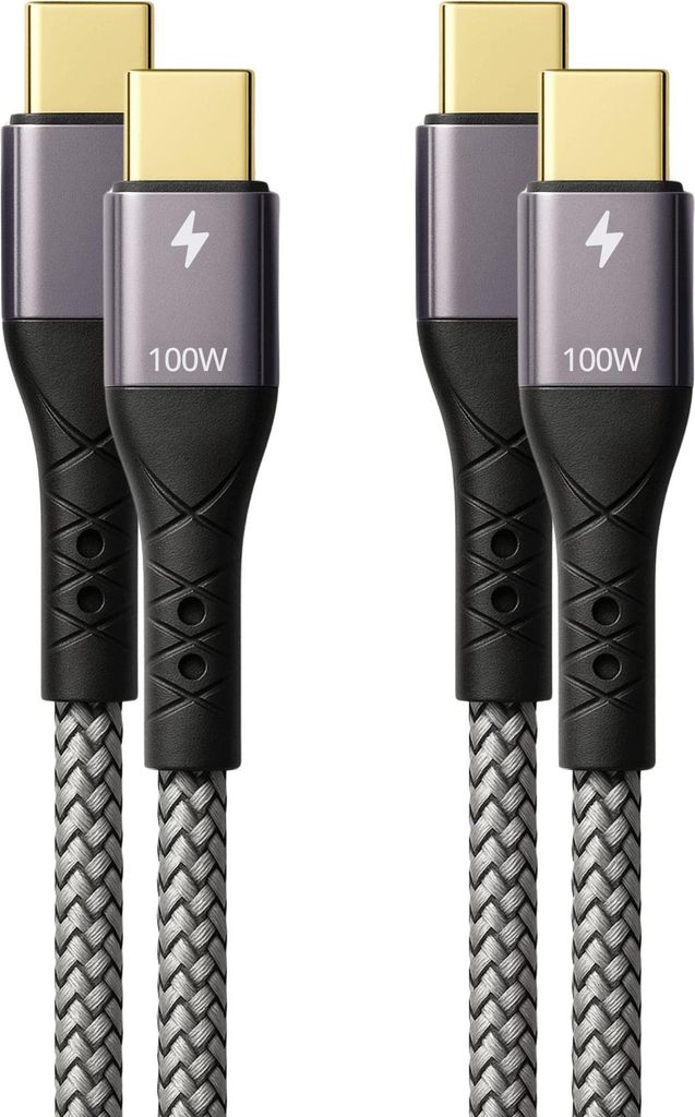 ProfiPatch USB C auf USB C Kabel 2x2m 100W PD 3.0 5A E-Mark Produktbild 
