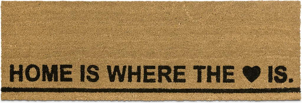 Relaxdays Paillasson Long HOME IS WHERE - Tapis Entrée Fibre de Coco 75cm