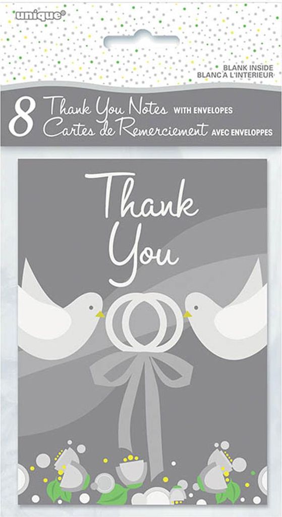 Karten Thank You 8St Silver Wedding