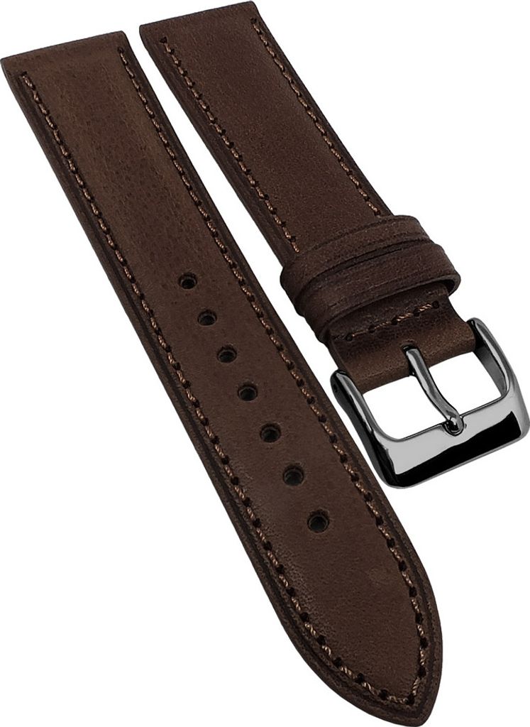 Herzog Toskana maroni Uhrenarmband braun > Leder Dornschließe Verlauf , Stegbreite:18mm, Schließe:Schwarz