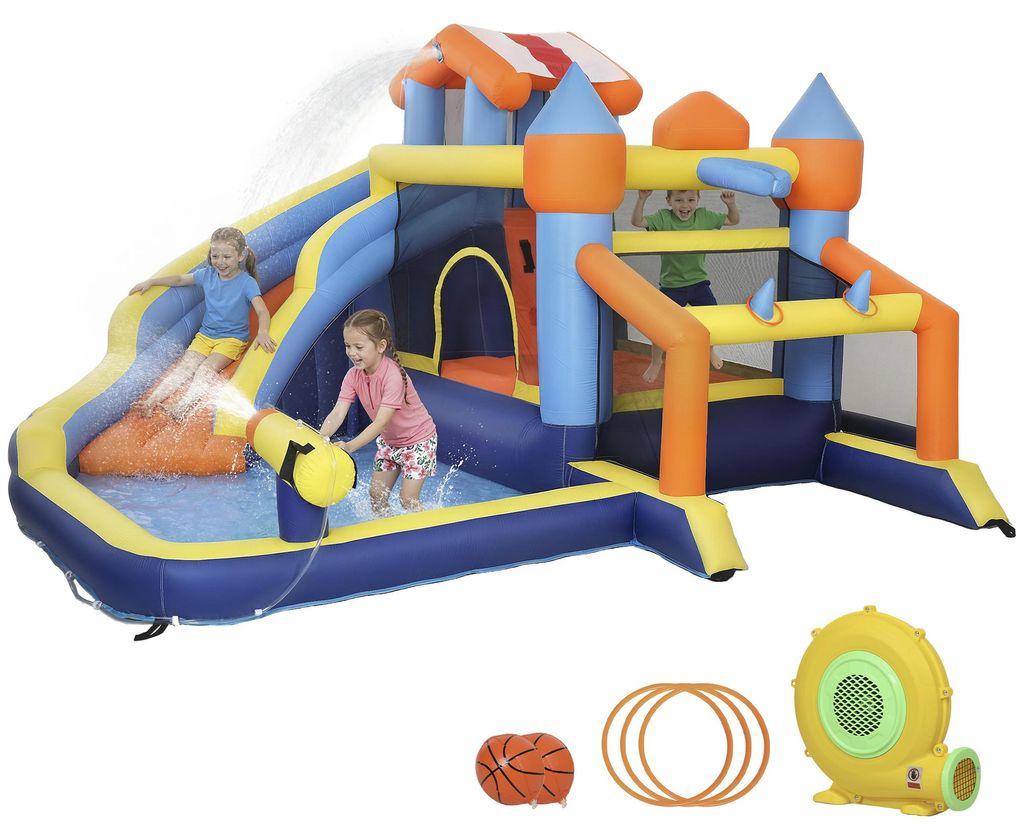 AIYAPLAY springkasteel met ventilator, 8-in-1 opblaasbaar Productafbeelding 