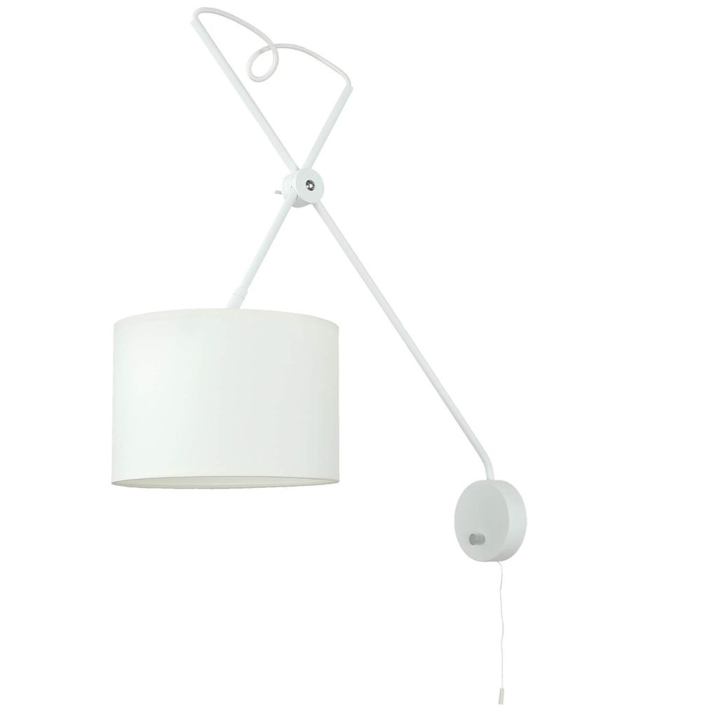 Wandlampe Modern "Viper" Metall Stoff Weiß E14 Wandleuchte Wohnzimmer Schlafzimmer Flur