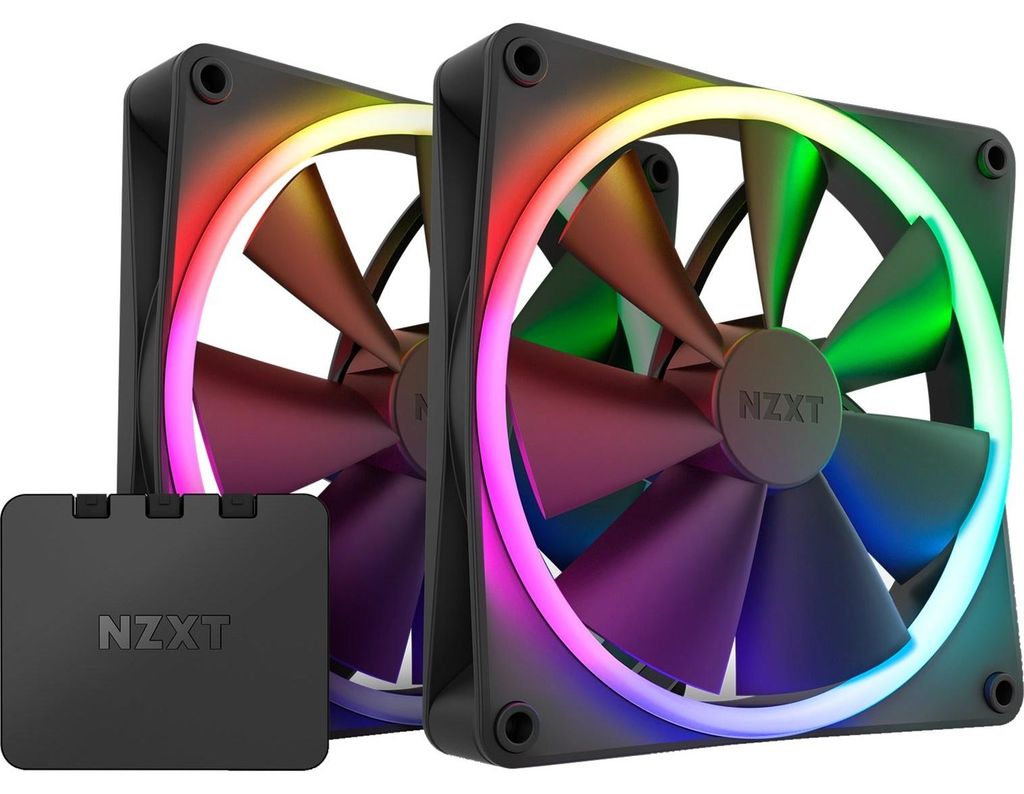 NZXT F Series F140 RGB DUO - Gehuselfter - 140 mm - Schwarz (RF-D14DF-B1)