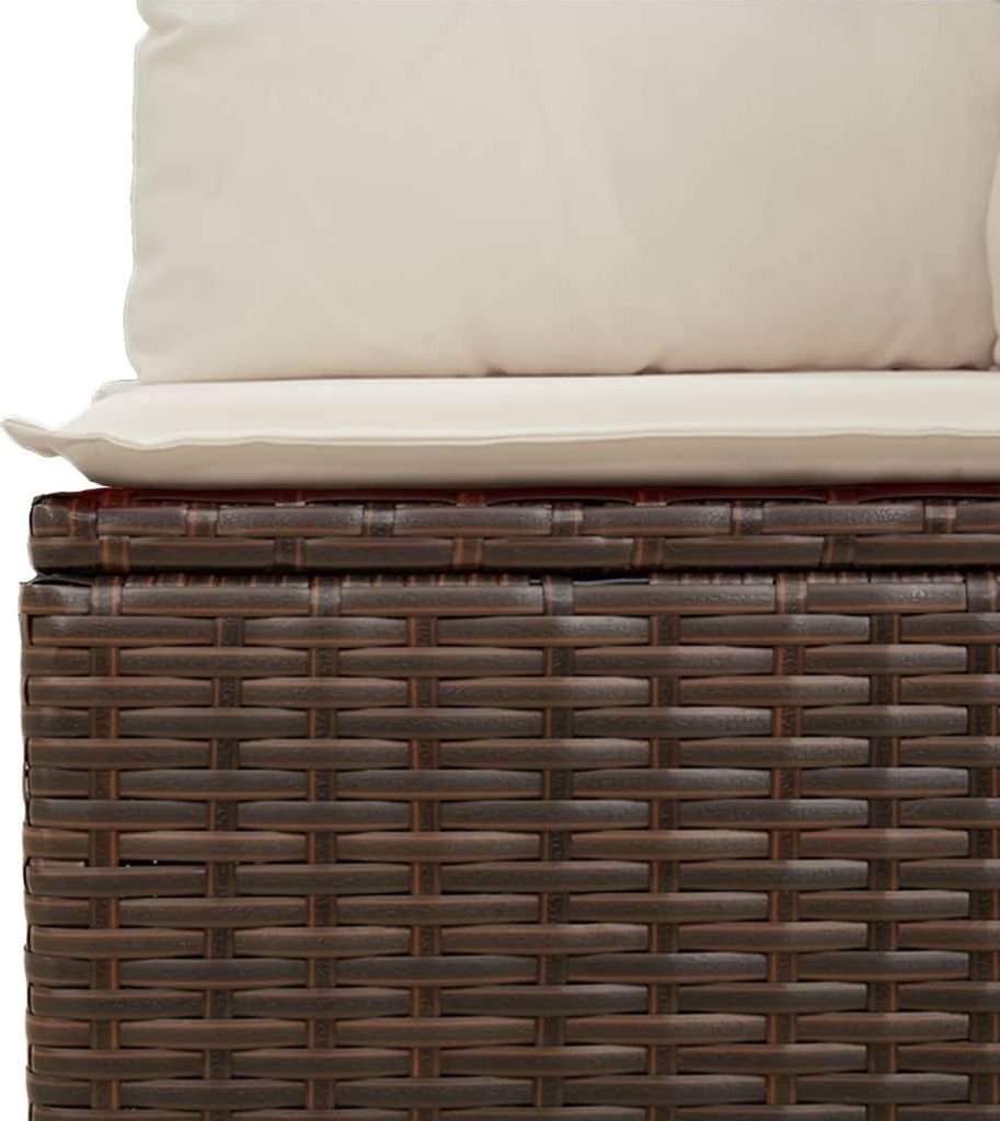 vidaXL Gartensofa mit Kissen 3-Sitzer Braun Poly Rattan Produktbild 2