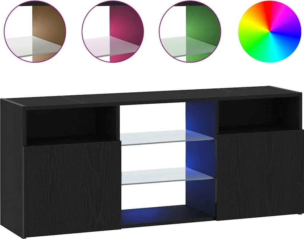 Miglior Mobile TV con Luci LED vidaXL - Rovere Nero 120x30x50