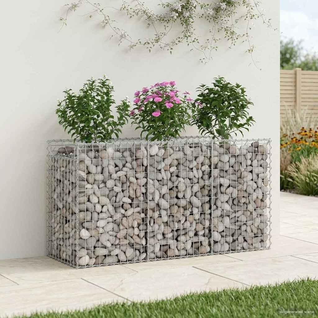 Maison Exclusive - Gabionen-Hochbeet Silber