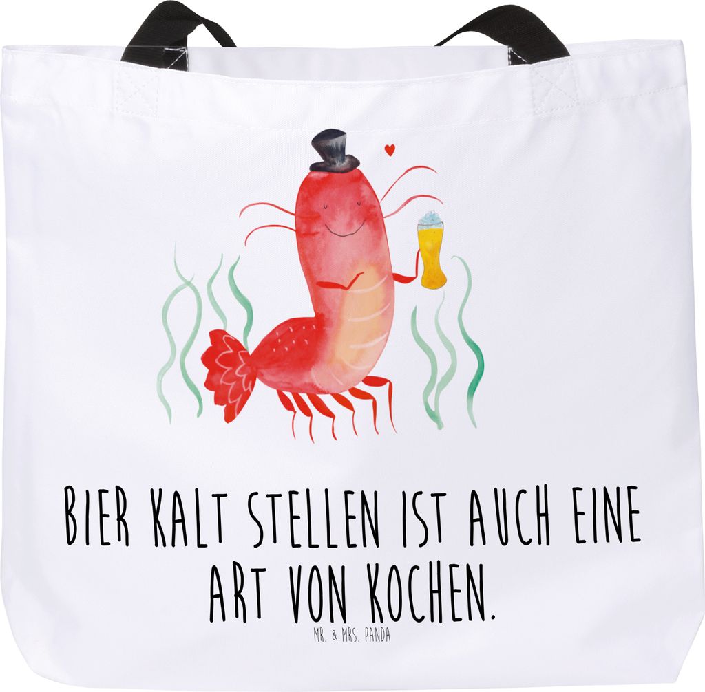 Mr. & Mrs. Panda Tote Bag Hummer Weizen - Weiß - Geschenk, Produktbild 