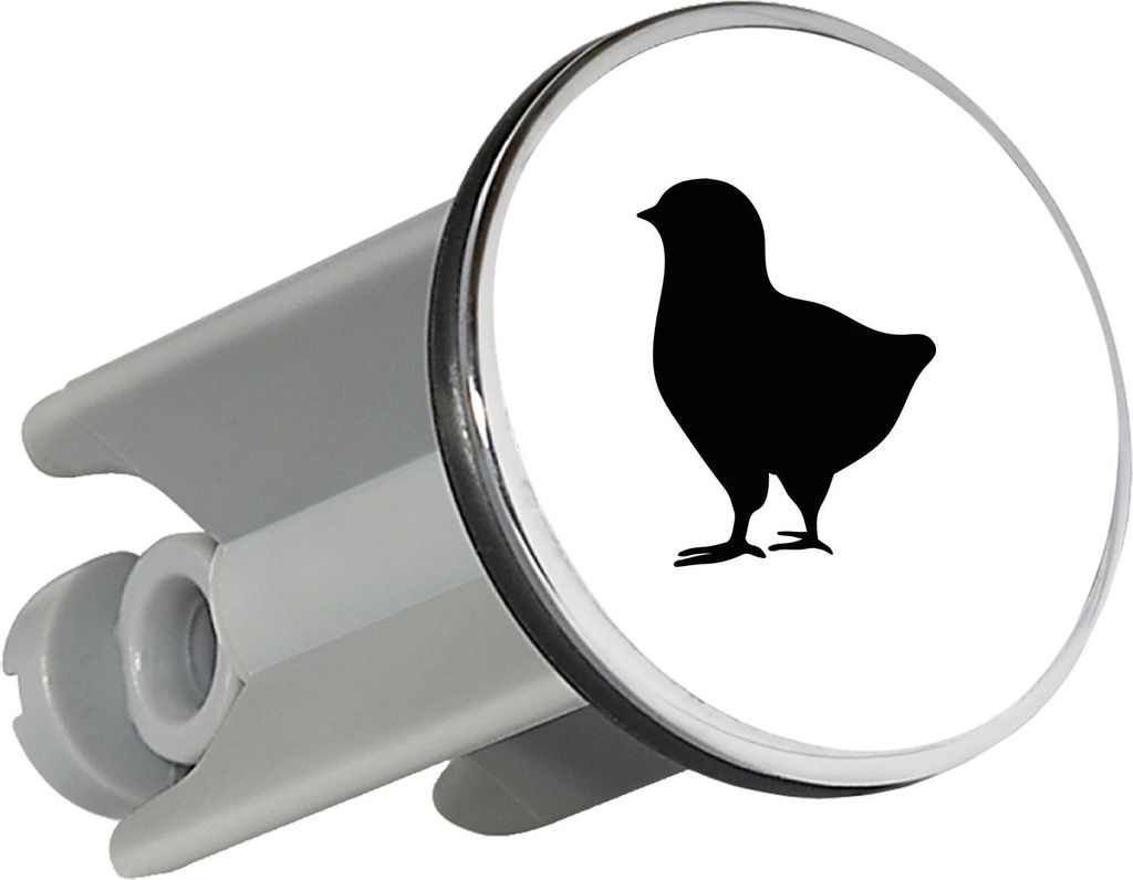 Huuraa Waschbeckenstöpsel Küken Silhouette 4cm höhenverstellbar Abflussstopfen Geschenkidee