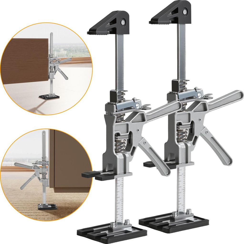 Izrielar 4x Handwerkzeugheber Gipskartonplatten Hebevorrichtung Schrankheber Bis 200Kg, Einstellbar 0cm-20cm