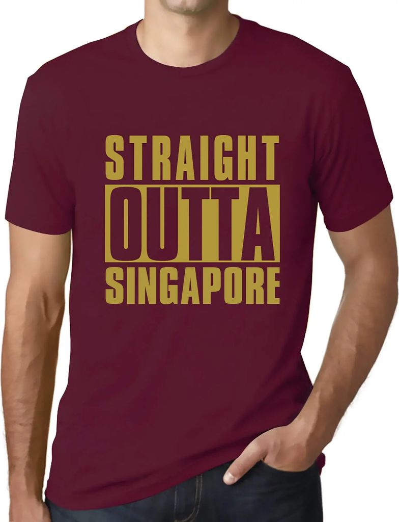 Herren Grafik T-Shirt Direkt aus Singapur – Straight Outta Singapore – Öko-Verantwortlich Vintage Jahrgang Kurzarm Lustige Druck Geburtstag Ge...