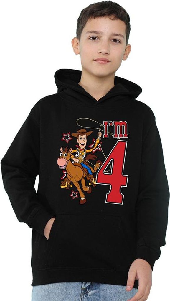 Toy Story - "I'm 4" Kapuzenpullover für Kinder, Geburtstag TV22853 (152-158) (Schwarz)