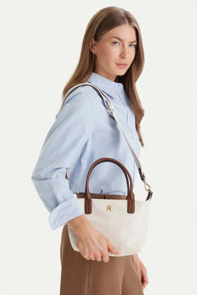 Sac à Main Beige Tommy Hilfiger Popette pour Sortie et Bureau - Chic - 5