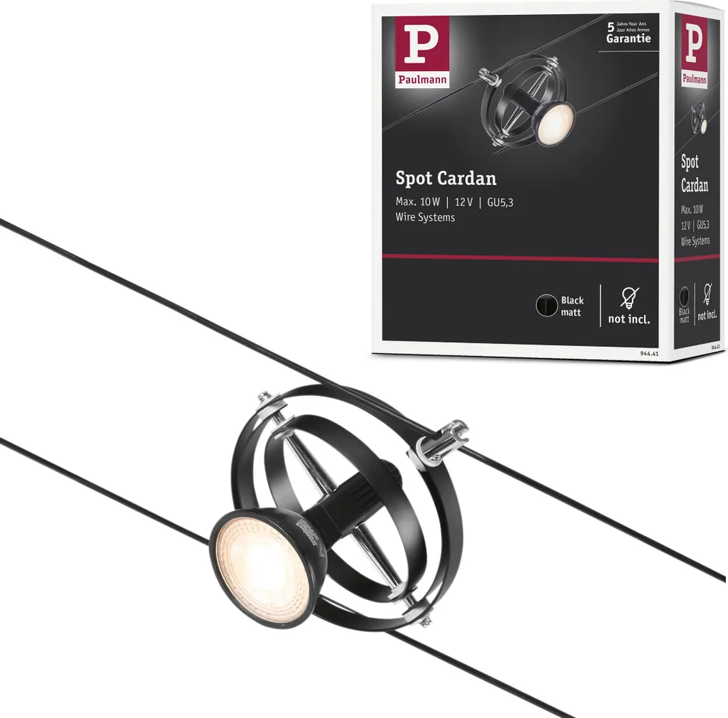 Paulmann CorDuo Faretto Singolo Cardanico | Illuminazione su Cavo GU5,3