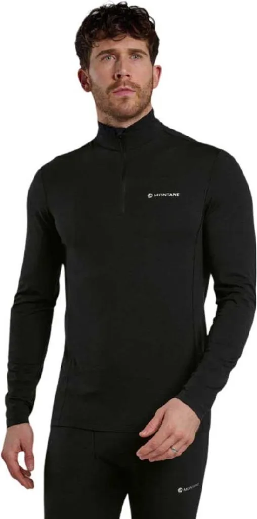 Montane Malli Felpa Mezza Zip Nero M Uomo | Mid-layer Tecnico Merino