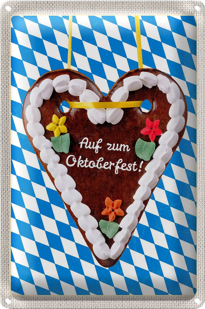 Blechschild Reise 18x12cm München Lebkuchen Feier