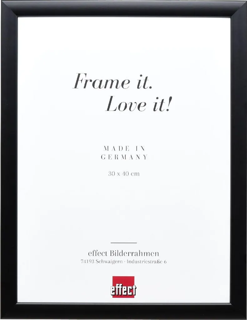 Cornice Profil 43 Nera 20x28 cm | Effetto Legno e Vetro Antiriflesso