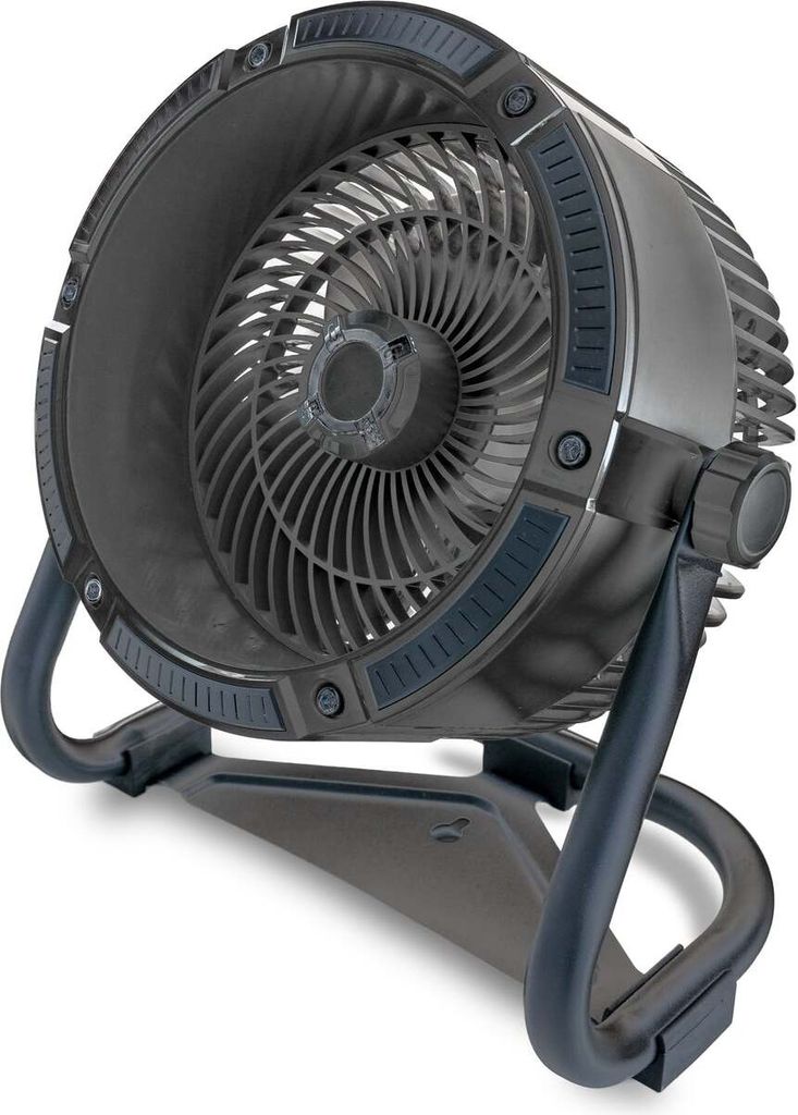 Der Unold Tischventilator Outdoor ist ein tragbarer elektrischer Ventilator im Industriestil mit sch