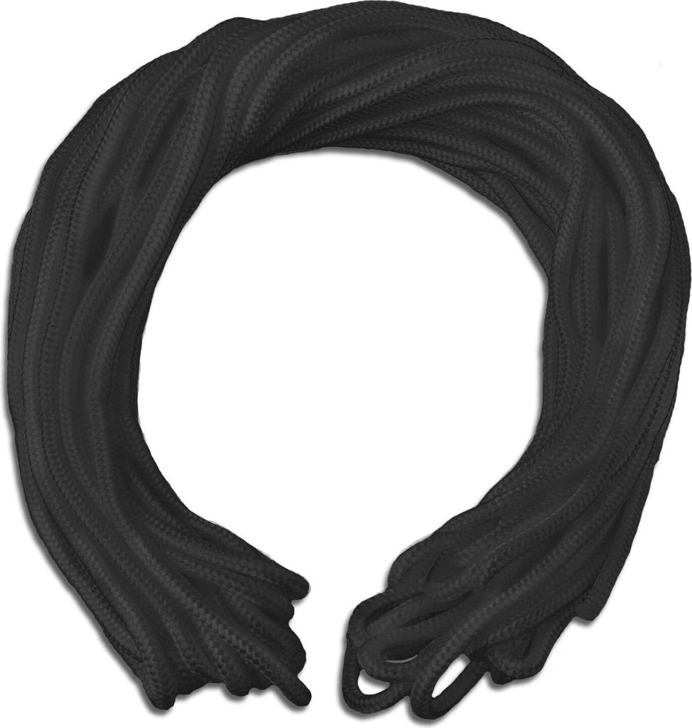 Set / Befestigung Segel 2x Flechtleine 20m schwarz Polypropylen Durchmesser 6mm
