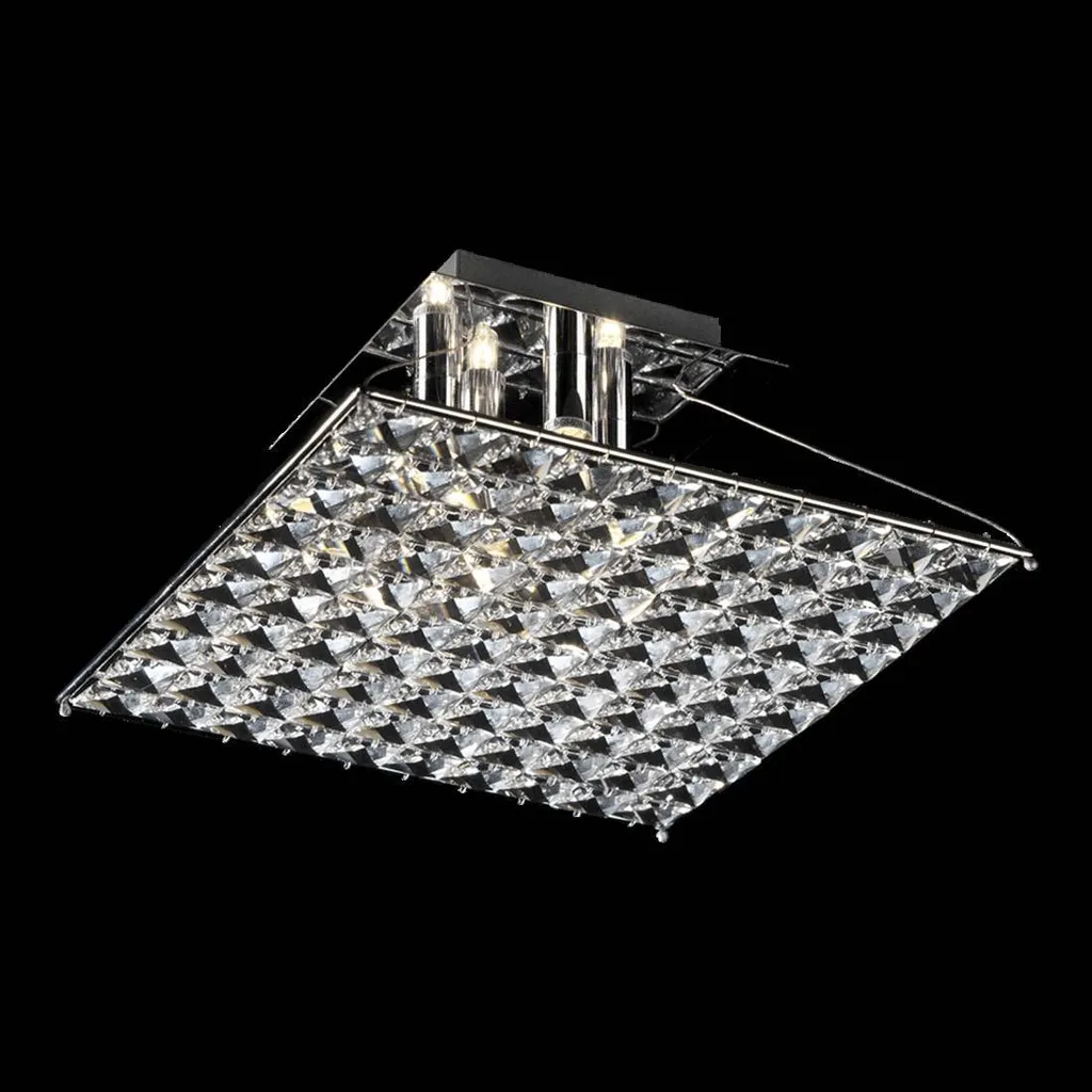 Plafonnier de Salon Design Chrome 4 Feux G9 - Idéal pour Éclairage Tamisé