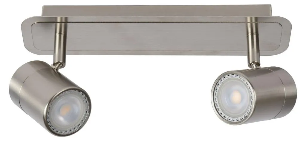 Lucide LENNERT Spot Plafonnier LED 2xGU10 Dimmable en Chrome Satiné