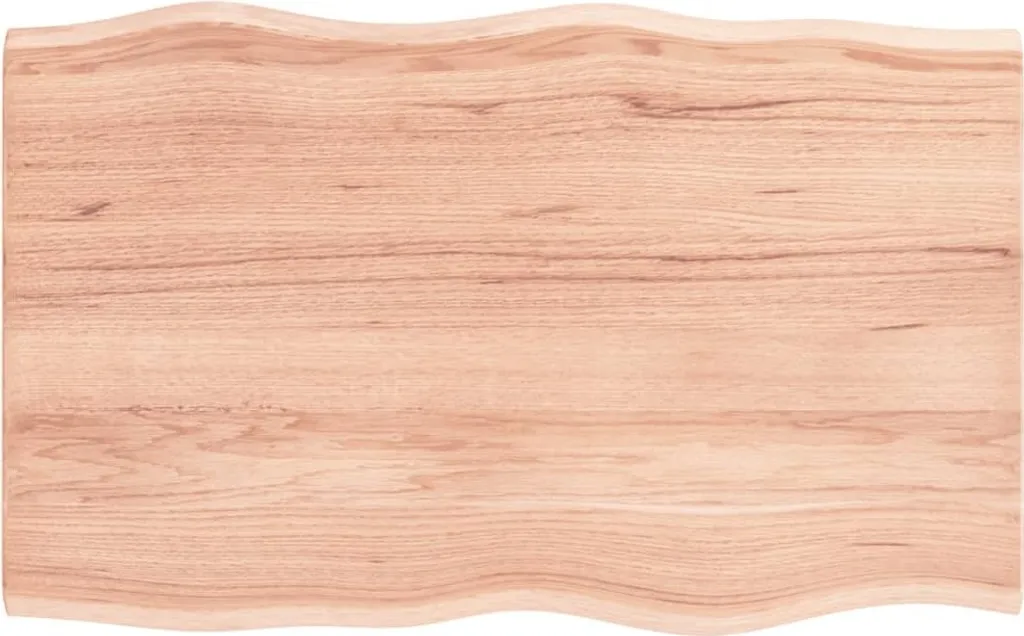 Top Tavolo Rovere 80x50 cm Bordo Naturale Trattato - Design Massiccio