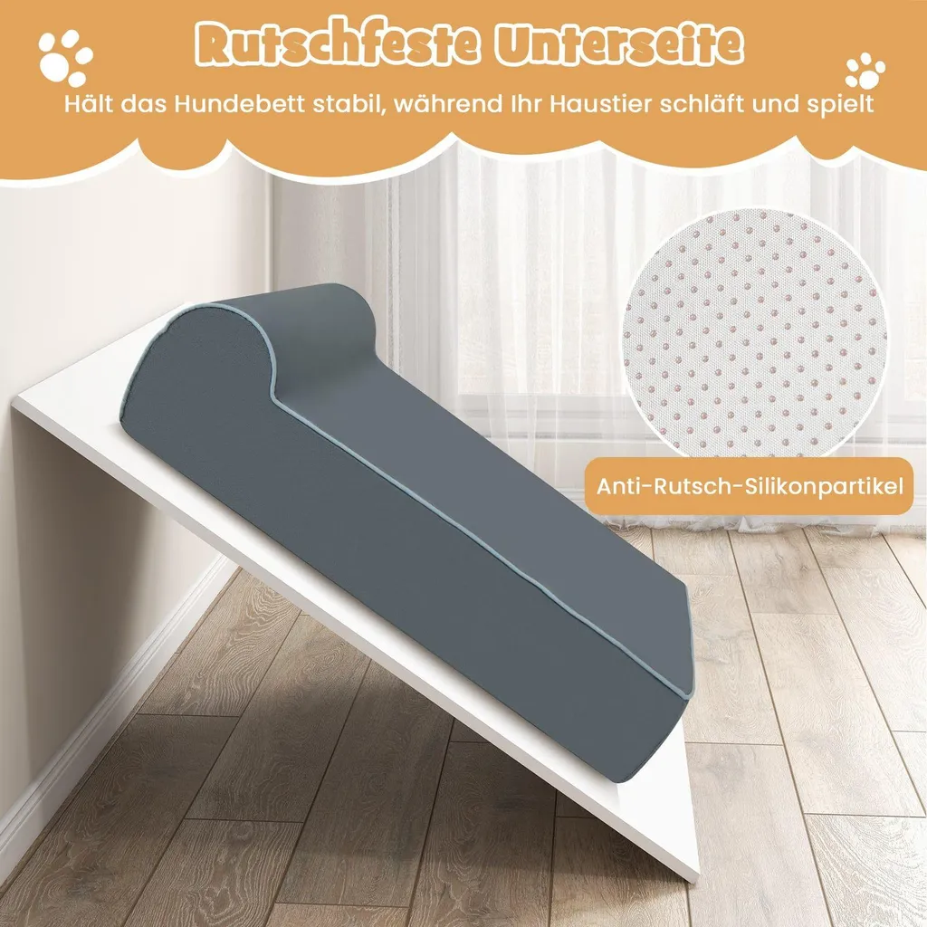 Coussin orthopédique pour grands chiens en mousse à mémoire de forme gris