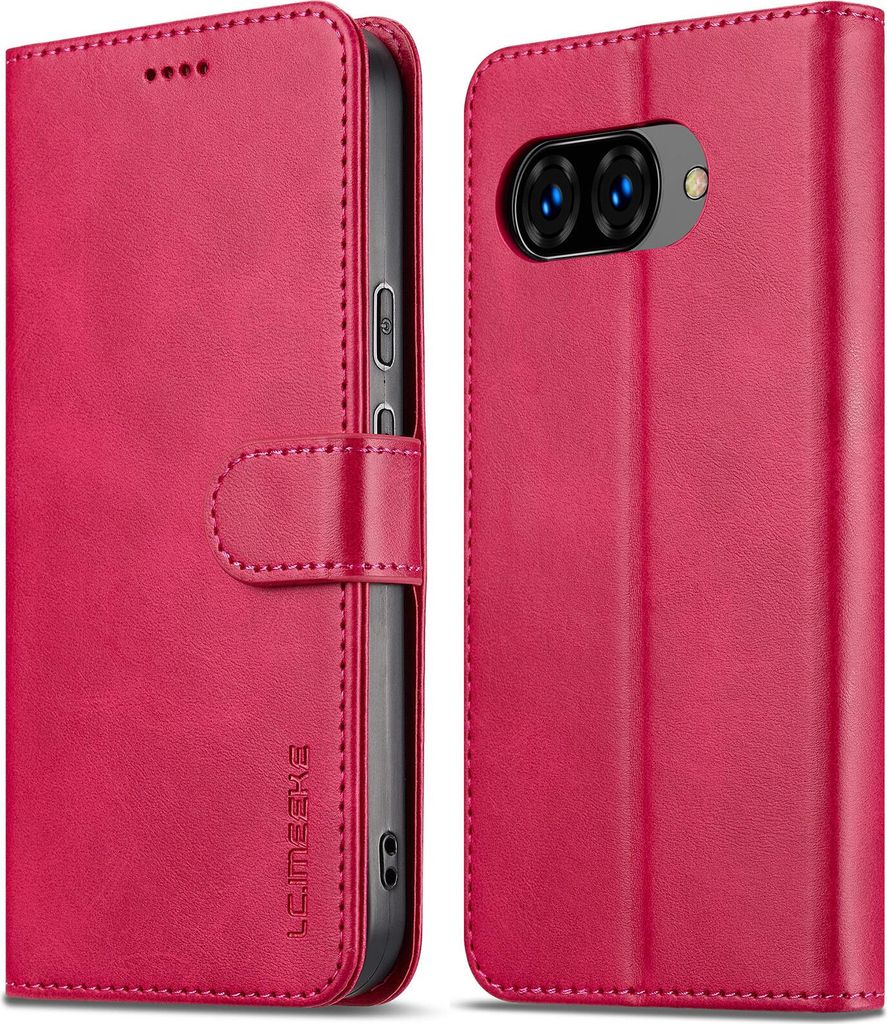 Hülle für Google Pixel 9A, Klapphüllen Brieftasche Leder Magnetverschluss Ständer Schutzhülle Rosa