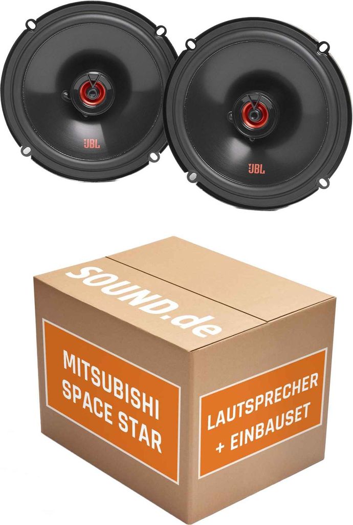 Lautsprecher Boxen Einbaupaket vorne JBL Club 620F passend für Mitsubishi Space Star | 2x Tief-Mitteltöner mit integriertem Hochtöner 165W MAX