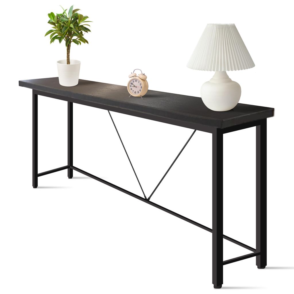 IvoQ Sidetable Schwarz – Konsolentisch – Flurtisch – Industriell – Schmal & Stilvoll – 120x23x74