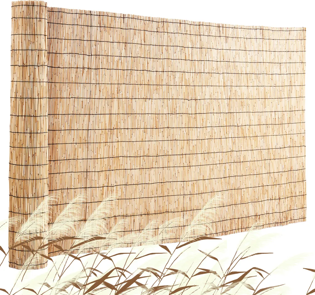 Canisse en roseau naturel 1,67m rideau brise-vue pour balcon et jardin
