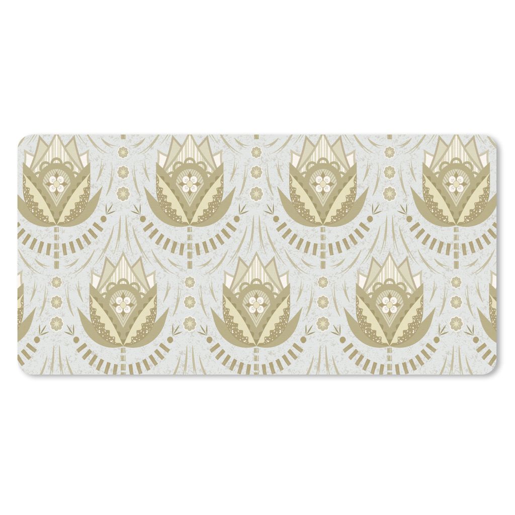 MuchoWow® Mauspad Mousepad Blumen - Gold - Muster 60x30 cm Produktbild 