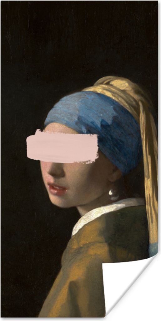 MuchoWow Poster Mädchen mit Perlenohrring - Vermeer - Gemälde 75x150 cm - Dekoration für die Wände